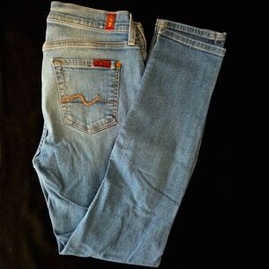 7 For All Mankind Josefina Distressed Skinny Boyfriend Jeans Wmn's 26x27 EUC